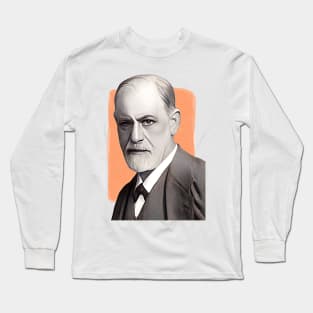 Austrian neurologist Sigmund Freud illustration Long Sleeve T-Shirt
